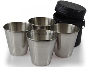 KIELISZKI 4 SZT STAL NIERDZEWNA FUTERAŁ 70ml WRO-W
