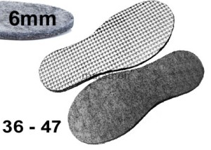 WKŁADKI DO BUTÓW TERMO ALU FILC od 36---47 WROCŁAW