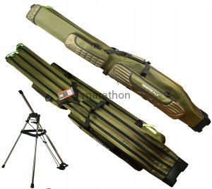 Sztywny pokrowiec na wędki 150cm 3 komory + stelaż