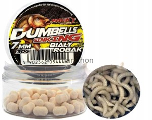 Dumbellsy tonące sinking 7mm Biały Robak 30g Wro-W