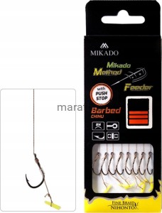 Haczyki Method Feeder Mikado Push Stop włos 4/0,16