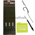 Przypon włosowy karpiowy 6szt 20cm hak nr4+Stopery