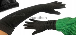 Rękawiczki damskie ciepłe długie 45cm Grafit / Szarość M WrocłaW