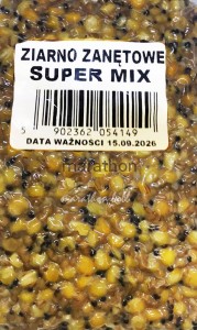 Ziarno zanętowe PREPAROWANE SUPER MIX / Kukurydza-Przenica-Konopie 1kg
