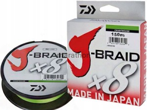 PLECIONKA DAIWA J-BRAID X 8 CHARTREUSE 150m 0,24mm 18 kg